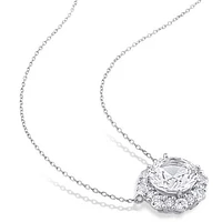 Julianna B 10K White Gold Created White Sapphire Pendant