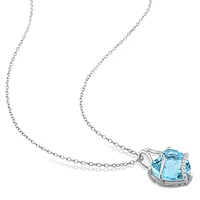Julianna B Sterling Silver Sky Blue Topaz Pendant