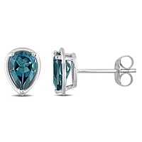 Julianna B 14K White Gold London Blue Topaz Earrings