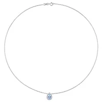 Julianna B 10K White Gold Sky Blue Topaz and White Topaz Necklace