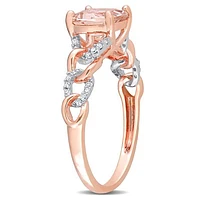 Julianna B 10K Rose Gold Morganite and Diamond Ring