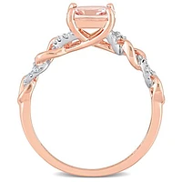 Julianna B 10K Rose Gold Morganite and Diamond Ring