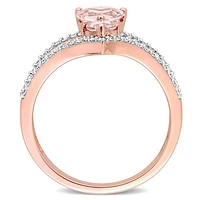 Julianna B 10K Rose Gold Morganite and Diamond Ring