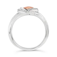 Sterling Silver 10K Rose Gold Diamond Accent Heart Promise Ring