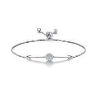 Sterling Silver Cubic Zirconia Bolo Bracelet