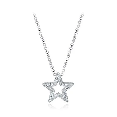 Sterling Silver 19" Cubic Zirconia Star Pendant