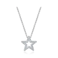 Sterling Silver 19" Cubic Zirconia Star Pendant