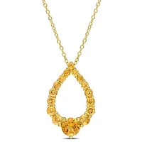 Julianna B Sterling Silver 18K Gold Plated Citrine 18" Teardrop Pendant