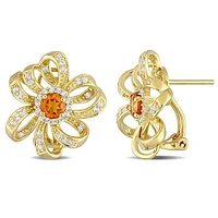 Julianna B Sterling Silver 18K Yellow Gold Plated Citrine & White Topaz Earring