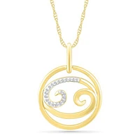 10K Yellow Gold Cancer Diamond Pendant
