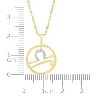 10K Yellow Gold Libra Diamond Pendant