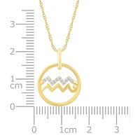 10K Yellow Gold Aquarius Diamond Pendant