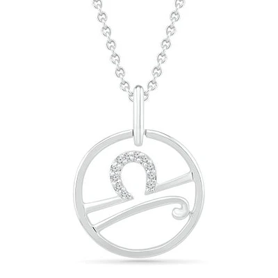 Sterling Silver Libra Diamond Pendant