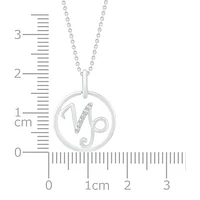 Sterling Silver Capricorn Diamond Pendant