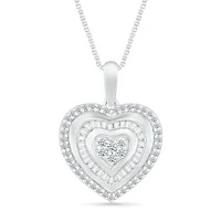 10K White Gold 0.37CTW Diamond Heart Pendant