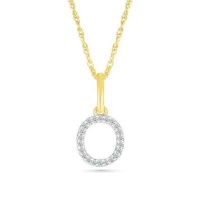 10K Yellow Gold & Diamond "O" Initial Pendant