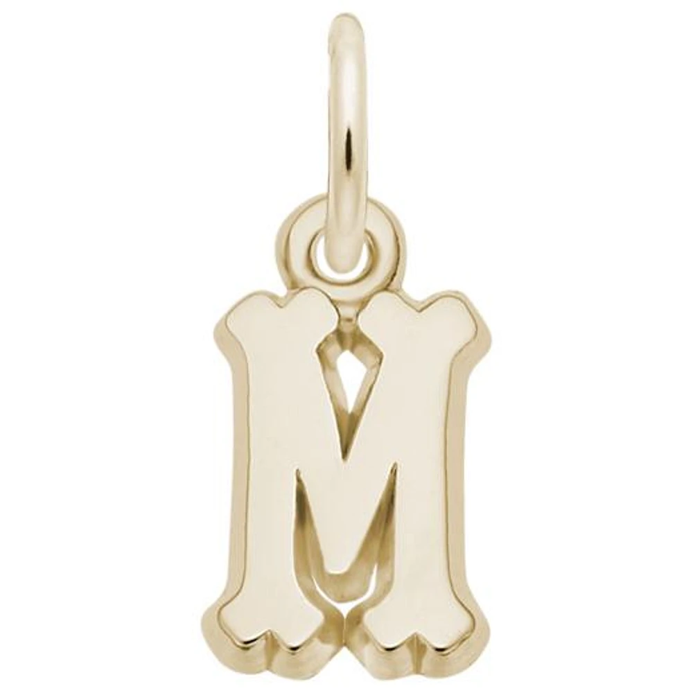 10K Yellow Gold Initial M Pendant