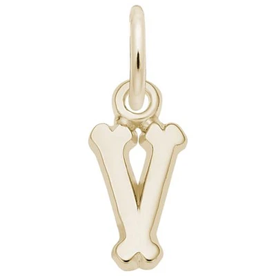 10K Yellow Gold Initial V Pendant