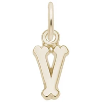 10K Yellow Gold Initial V Pendant