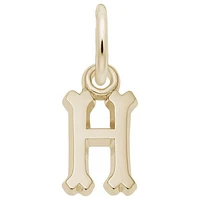Sterling Silver Yellow Gold Plated Initial H Pendant