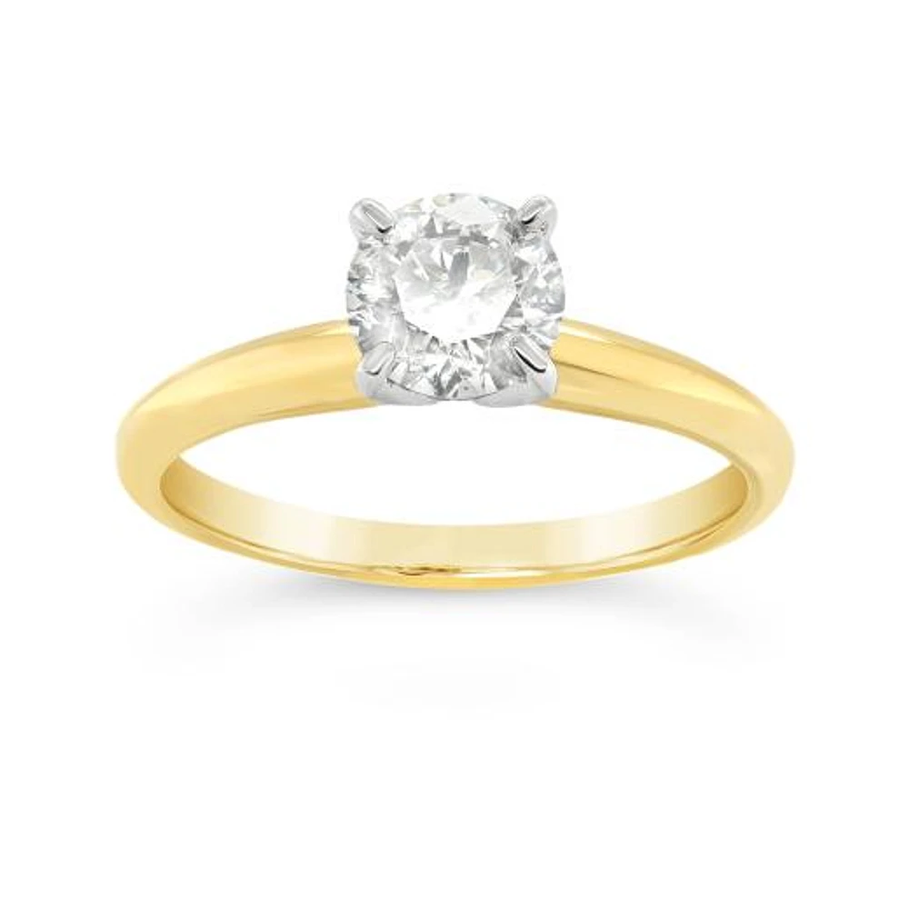 Glacier Fire 14K Yellow Gold 1.00CT Diamond Solitaire Ring