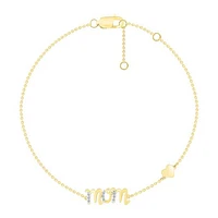 10K Yellow Gold Diamond Mom Bracelet