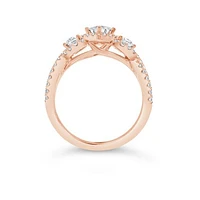 Diamond Revelations 14K Rose Gold 0.95CTW Princess Cut Diamond Bridal Ring