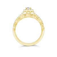 Diamond Revelations 14K Yellow Gold 1.00CTW Oval Diamond Bridal Ring