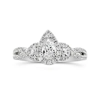 Diamond Revelations 14K White Gold 0.96CTW Pear Shaped Bridal Ring