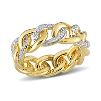 Julianna B Yellow Plated Sterling Silver 0.25CTW Diamond Link Ring