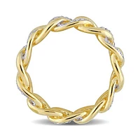 Julianna B Yellow Plated Sterling Silver 0.25CTW Diamond Link Ring