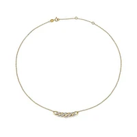 Julianna B Yellow Plated Sterling Silver 0.15CTW Diamond Link Necklace