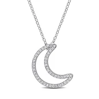 Julianna B Sterling Silver 0.20CTW Diamond Moon Pendant