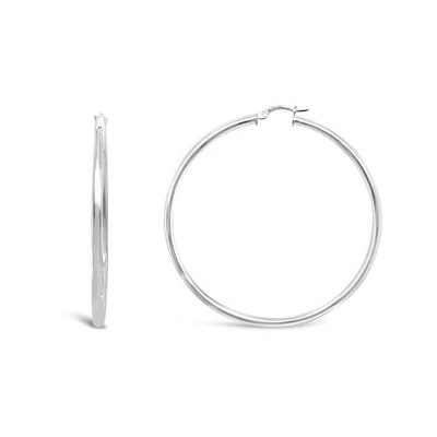 Sterling Silver 60mm Hoop Earring