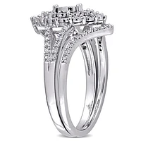 Julianna B Sterling Silver 0.27CTW Diamond Bridal Set