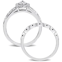 Julianna B Sterling Silver 0.22CTW Diamond Bridal Set