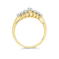 10K Yellow and White Gold 0.10CTW Diamond Band