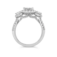 14K White Gold 1.50CTW Diamond Princessa Bridal Ring