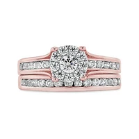 10K Rose Gold 1.00CTW Diamond Bridal Set