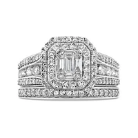 10K White Gold 1.25CTW Diamond Bridal Set