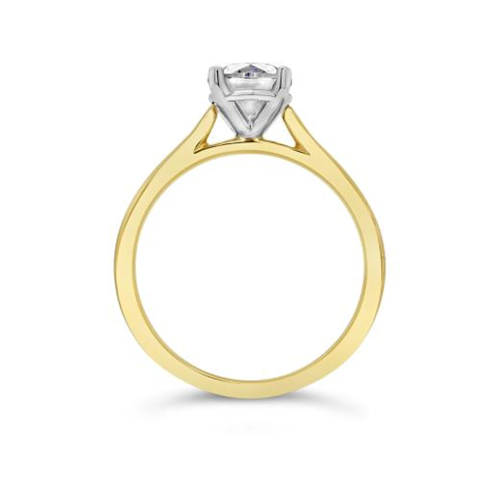 14K Yellow Gold Lab Grown 1.00CT Diamond Solitaire Ring