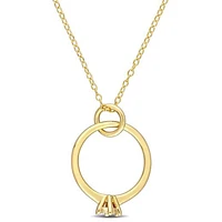 Julianna B Yellow Plated Sterling Silver Diamond Ring Pendant