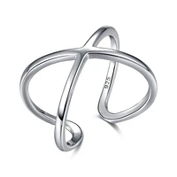 Sterling Silver Cross-over Ring