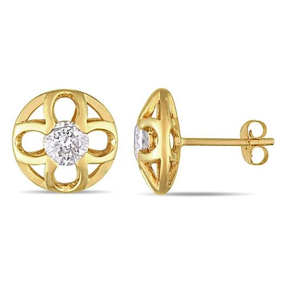 Julianna B 10K Yellow Gold 1.00CTW Diamond Stud Earrings