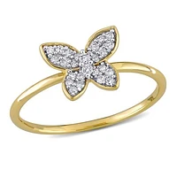 Julianna B 10K Yellow Gold 0.12CTW Diamond Butterfly Ring
