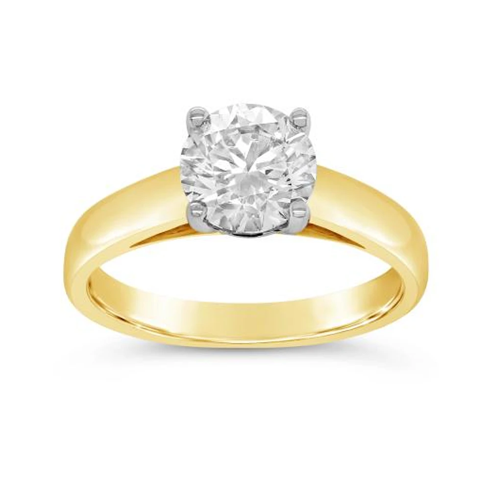 New Brilliance 14K Yellow Gold Lab Grown 1.50CT Diamond Solitaire Ring