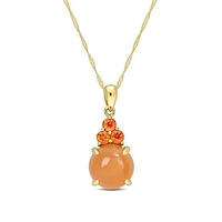Julianna B 14K Yellow Gold Orange Moonstone & Orange Sapphire Necklace
