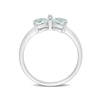 Julianna B 10K White Gold 0.015 CTW Diamond & Aquamarine Ring