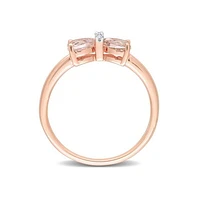 Julianna B 10K Rose Gold 0.015 CTW Diamond & Morganite Ring