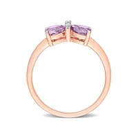 Julianna B 10K Rose Gold 0.015 CTW Diamond & Amethyst Ring